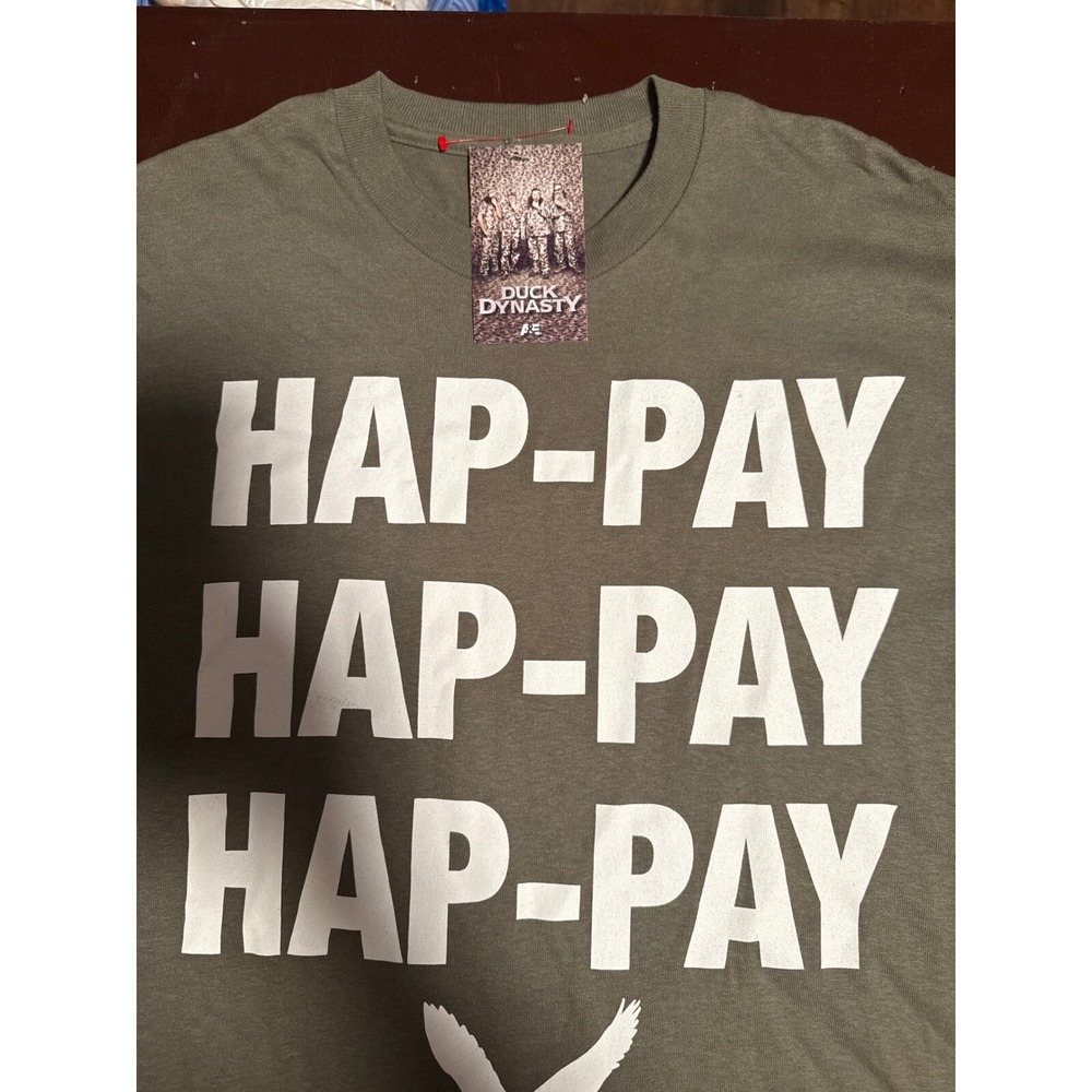 Duck Dynasty‎ 2016 Hap-Pay Graphic Print Crew Neck Short Sleeve T-Shirt L
